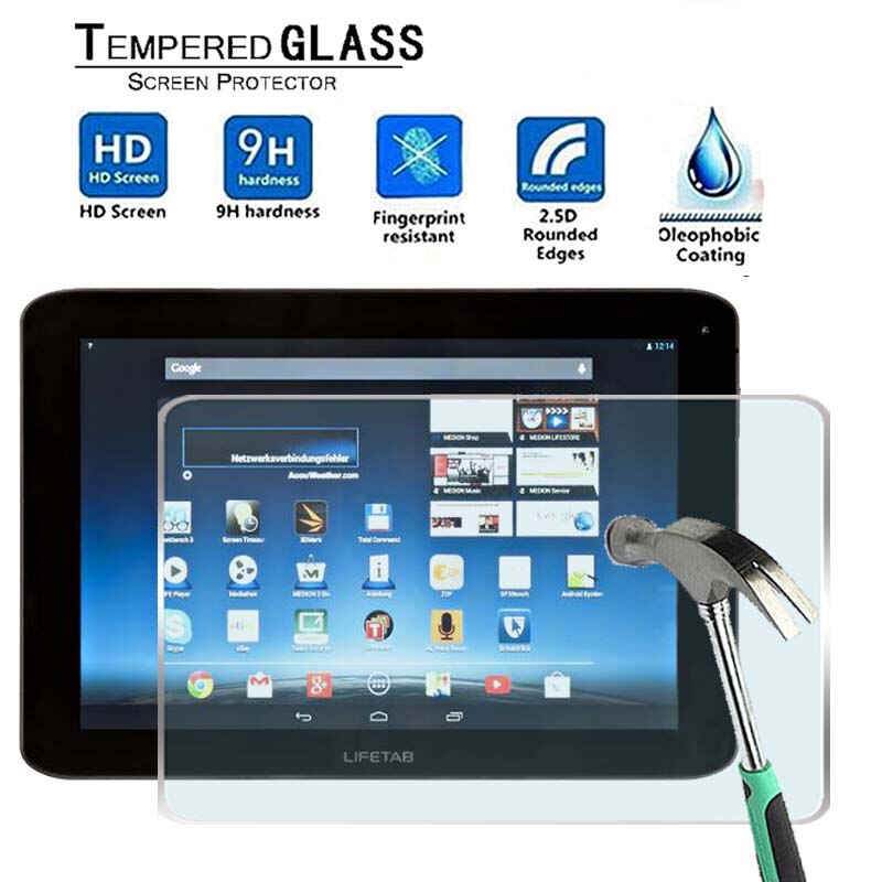 Voor Medion Lifetab E10318 MD98595 10.1 "-Premium Tablet 9H Gehard Glas Screen Protector Film Protector Guard Cover