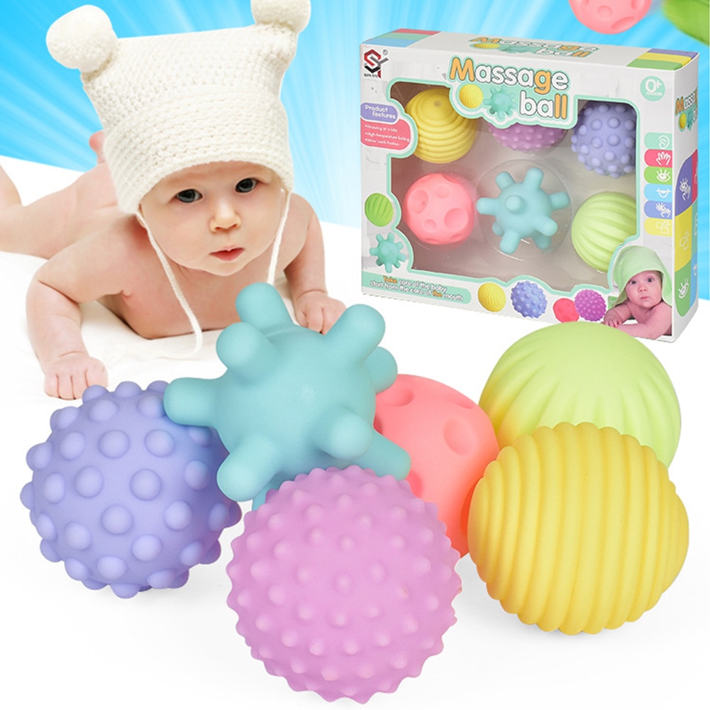 Baby Toy Ball Set Develop Baby's Tactile Senses Toy Touch Hand Ball Toys Baby Training Ball Massage Soft Ball