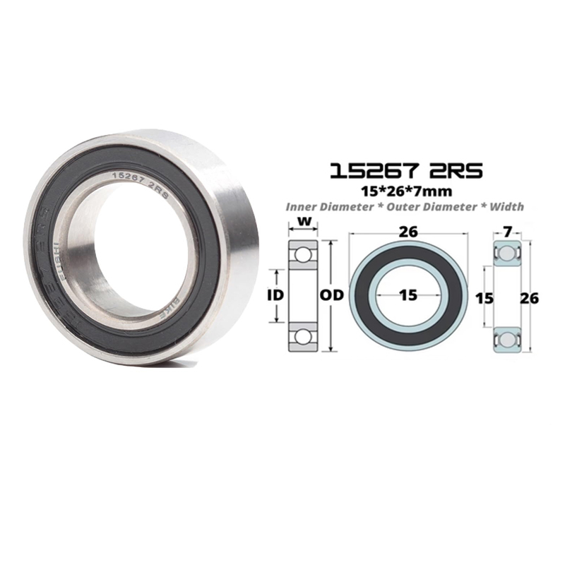 10st 15267-2rs 15267rs Mr15267 15267 2rs Gcr15 Kogellager 15X26X7Mm Fietsnaaf Voor Achternaven Wiel Fietslagers