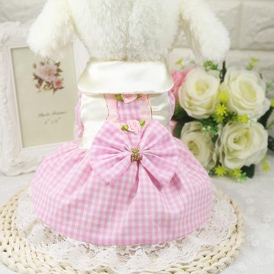 Spring/autumn Dog Pet Cat Clothes Garments Skirts 100% Cotton: Pink / XL