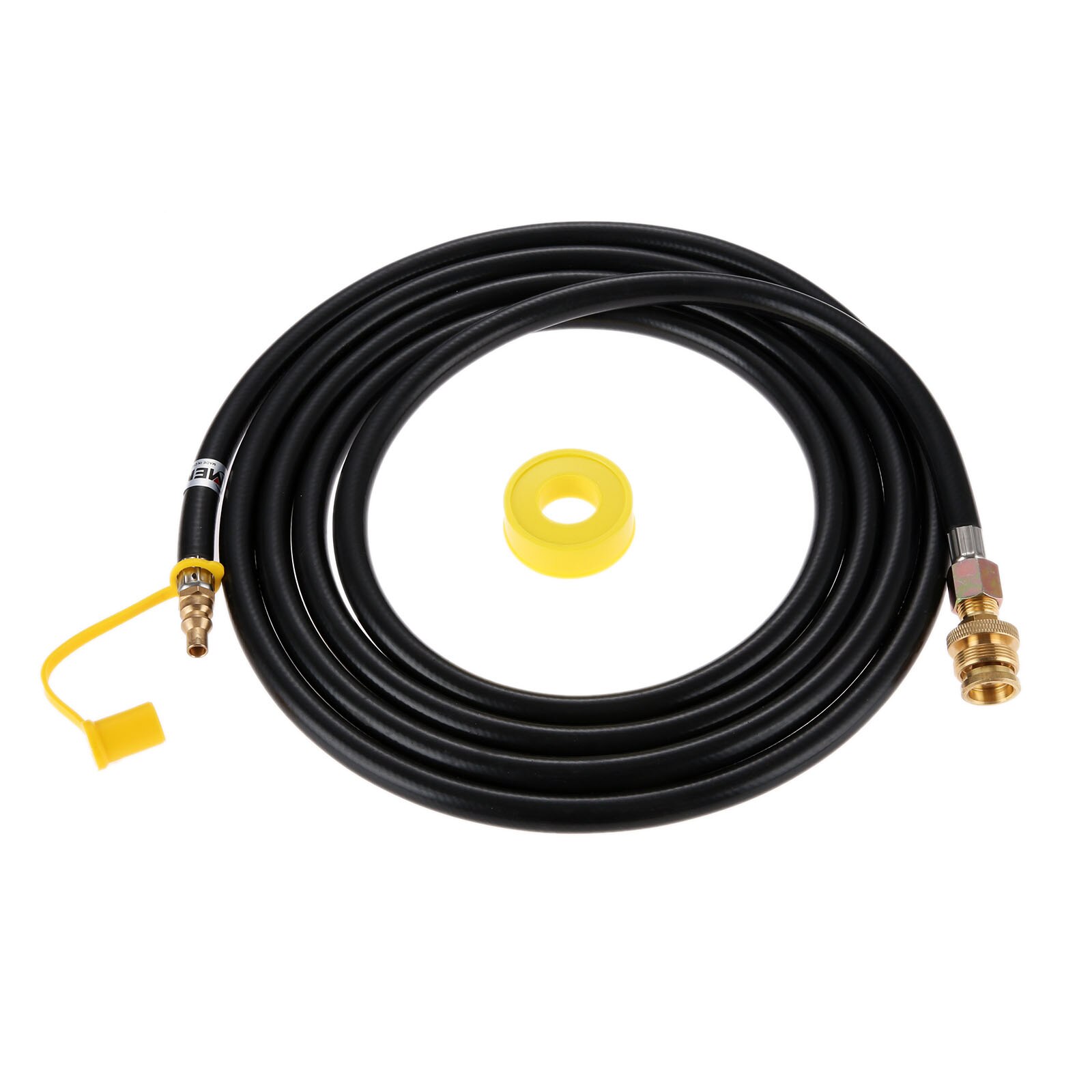 1set 12 Foot 1/4' Quick Connect Liquid Propane Hose for RV to Hook Up Portable Camping BBQ Grill 1LB brass adapter Gas Line Tape