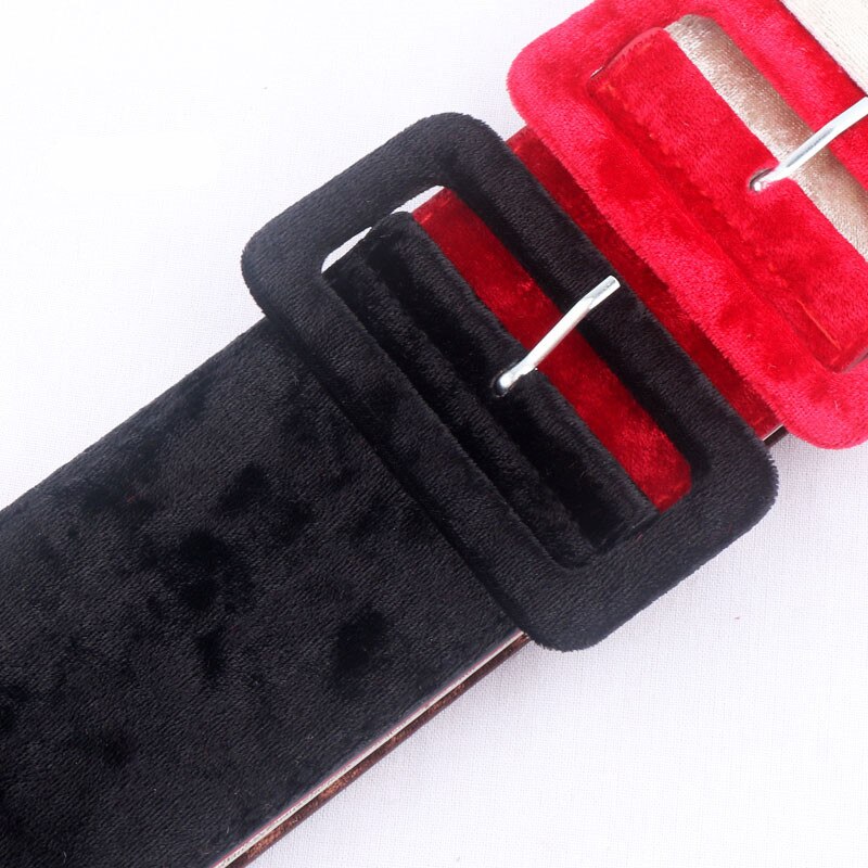 Cinturones de talla grande para mujer, corsé de cintura a la , Gran ancho, de , color Beige, Negro, Rojo, con superficie de terciopelo