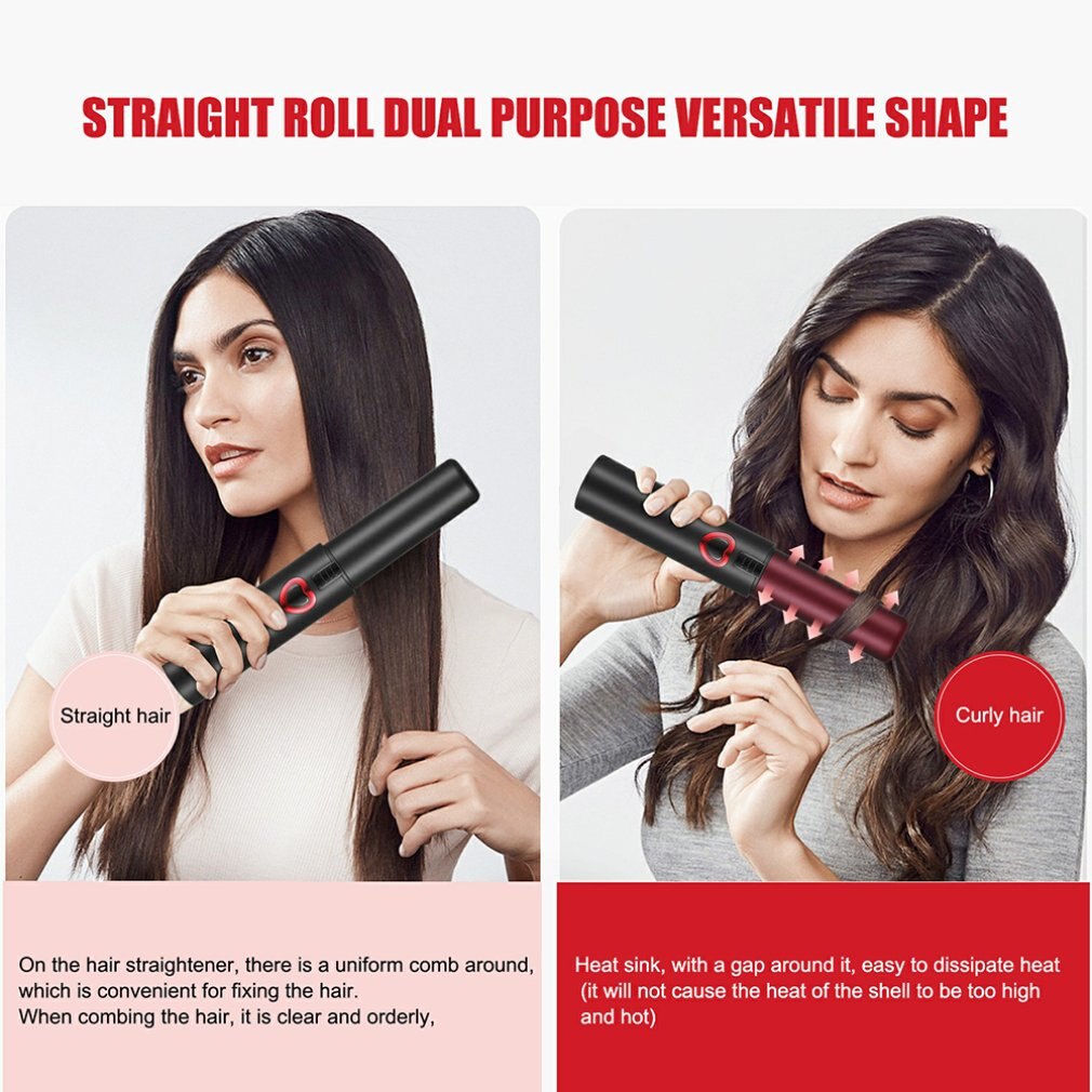 Portable hair straightener electric curling hair machine multi-function curly straight dual-use hair tool