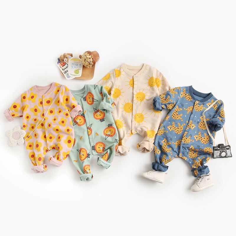 Pagliaccetti per neonati Melario Baby Boys Girls pagliaccetti a maniche lunghe Cartoon Infant tuta Baby Toddler Clothes