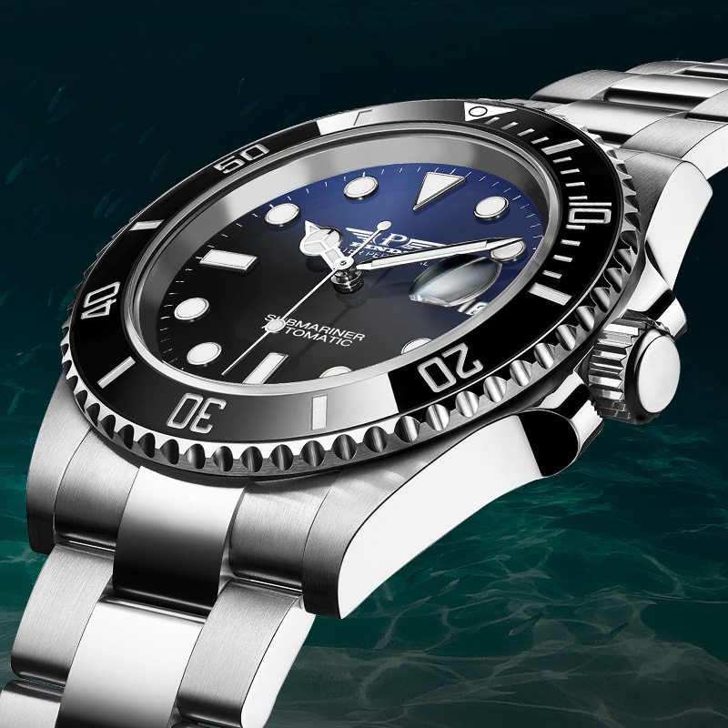 Reloj Hombre PINDU Water Ghost Reloj de pulsera mecánico para Hombre 40MM Reloj automático de cerámica de lujo para Hombre Relojes Masculino