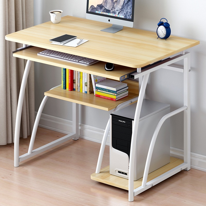 K-star moderne datamaskin skrivebord arbeidsstasjon studie skrivebord hjemmekontor møbler med tastaturbrakett pc metall 71cm