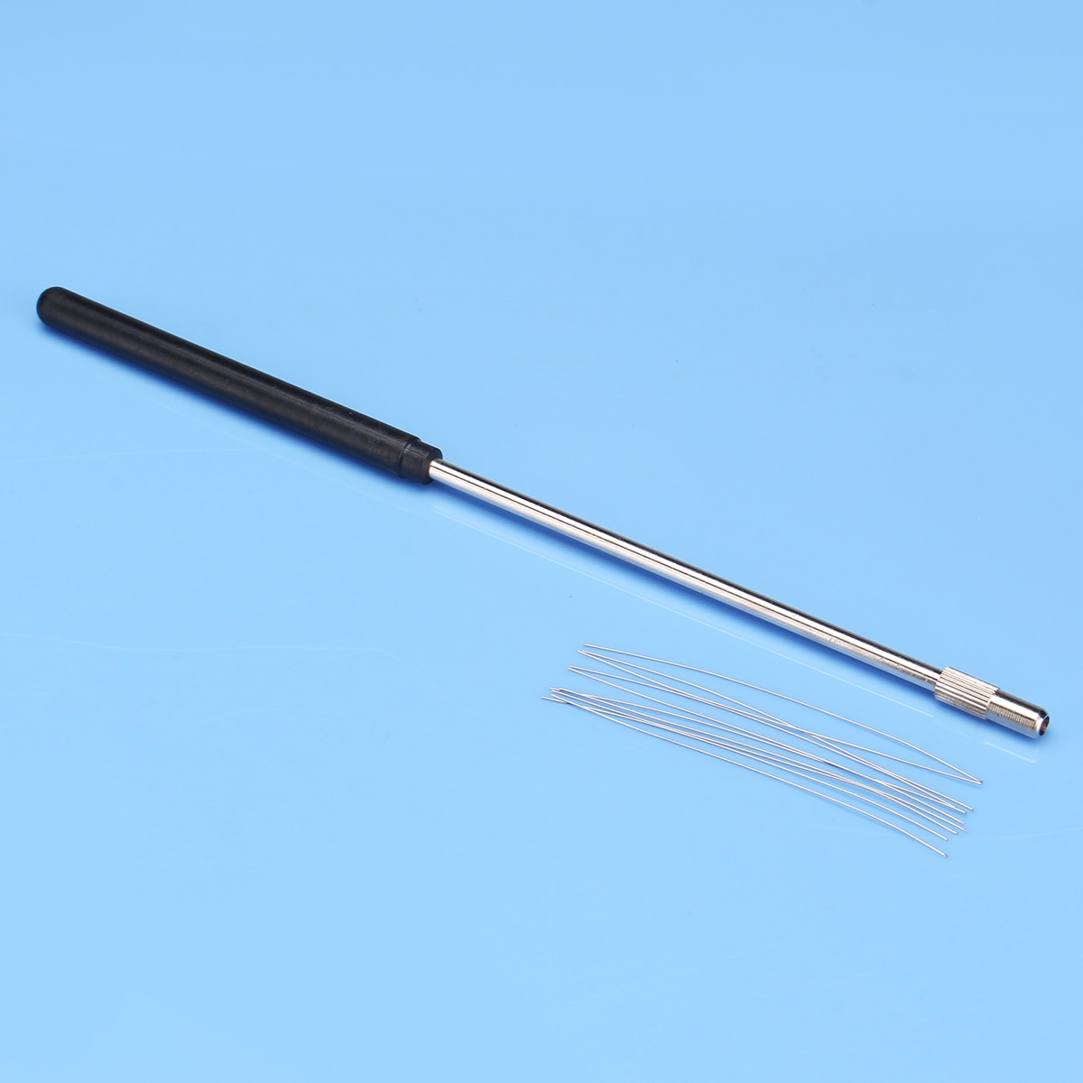 1 Set Copper Microbiology Inoculation Inoculating Rod 220mm Handle Loop with 10 Nichrome Wire Needle Inoculating ring 70mm