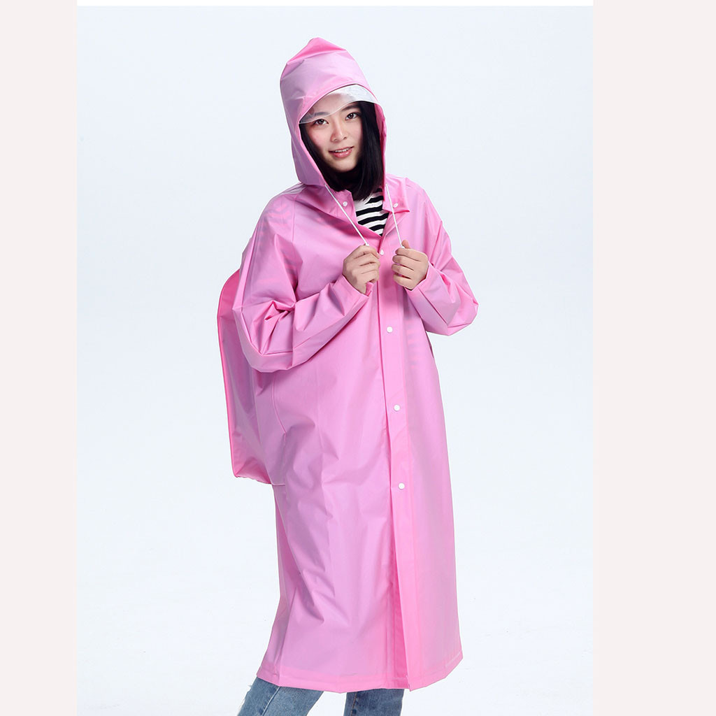 Outdoor Motorcycle Raincoat Long Men Women Hooded Jacket Rainproof Rainwear Rain Coat Poncho Environmental Driver Rain Jacket: Rosa / XXL