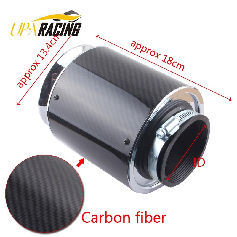 auto high Flow universal air Filter 60/65/70/75mm air Intake system carbon fiber filter mushroom head Cone Cold Air Intake