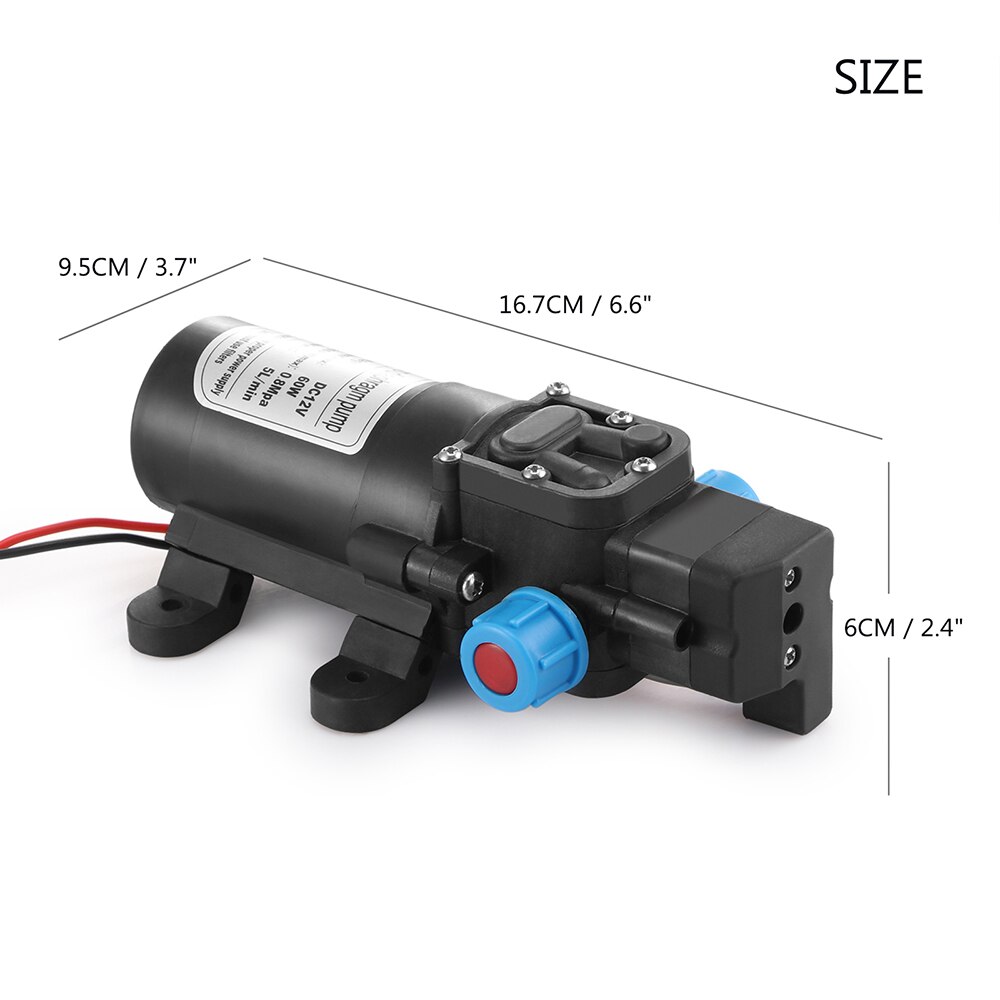 Pompe à eau à diaphragme automatique 60W DC 12V | Haute pression, pompe à eau à amortissement automatique 115 PSI, purificateur d'eau, pressurisateur, caravane bateau