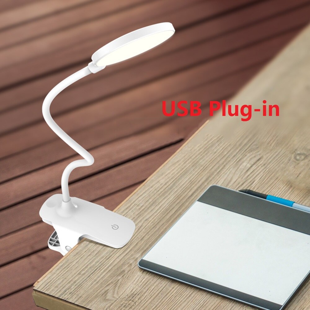 Finether USB Aufladbare LED Clip Tisch Lampe 360 ° Einstellbar 3 Licht Modi berühren Kontrolle Schreibtisch Lampen für Lesen Hause