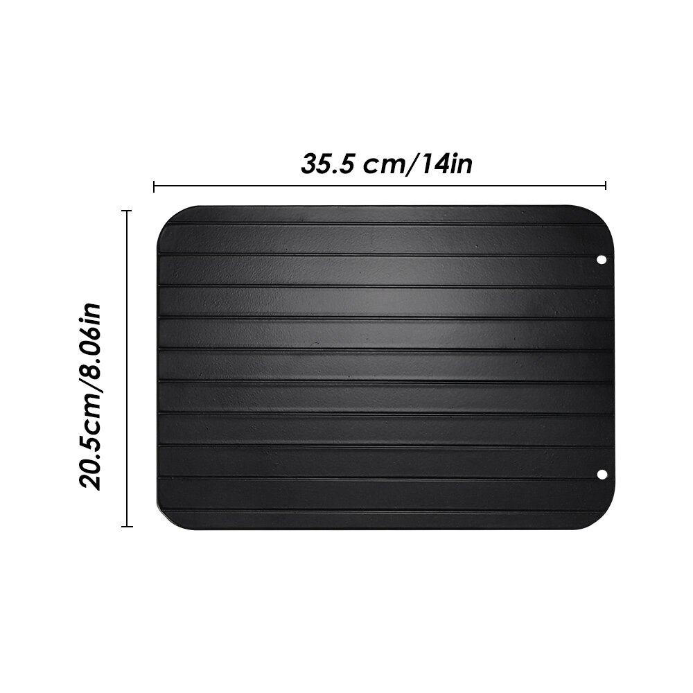 Bandeja para descongelar carne congelada, placa para descongelar utensilios para comida, utensilios de cocina, color negro
