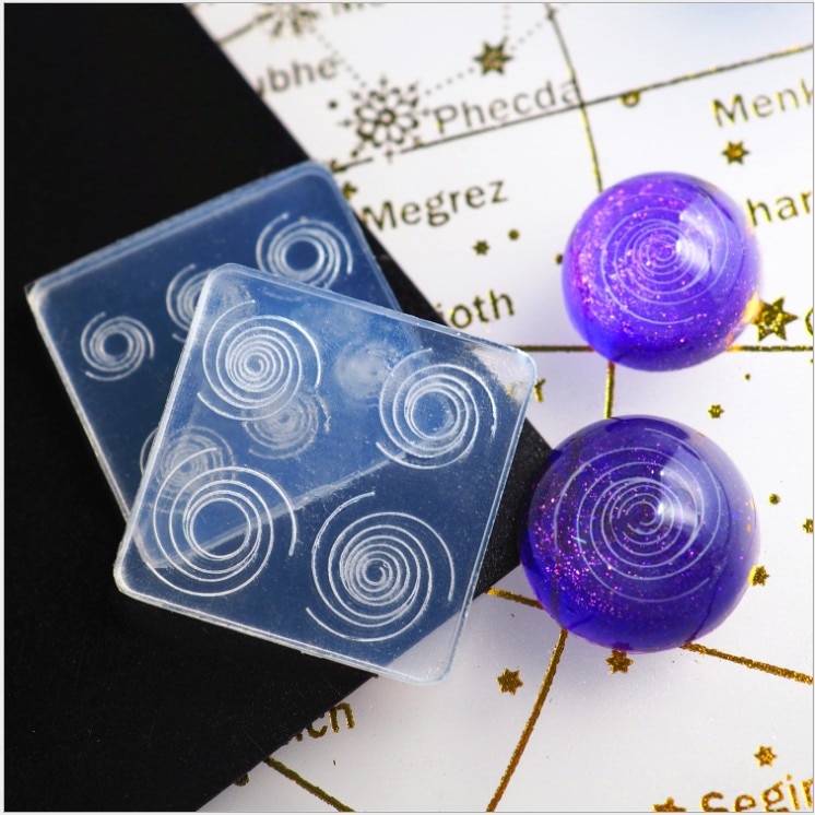 Moules en résine époxy, moule en Silicone Transparent en résine artisanat décoratif bricolage moule en spirale à ciel étoilé moules en résine époxy pour la fabrication de bijoux