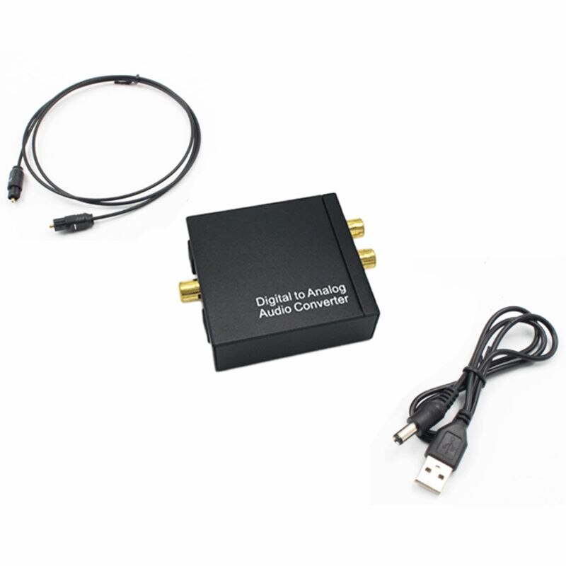 Digitaal naar Analoog Converter DAC met Fiber Kabel Digitale Toslink naar Analoog Stereo Audio L/R Converter Adapter met optische Kabel