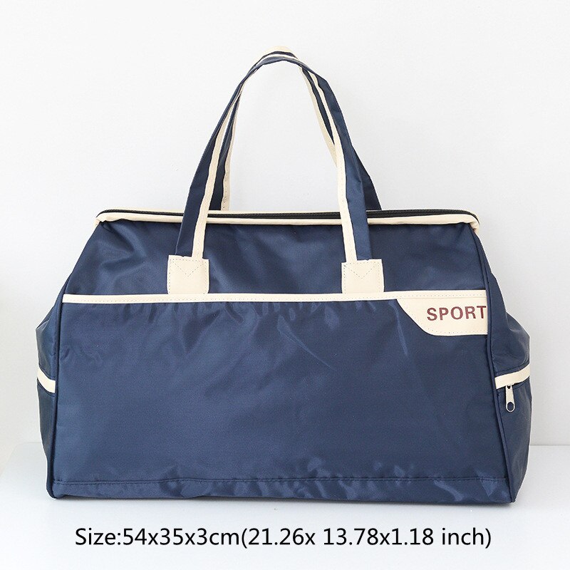 Bolsa de lona de viaje plegable, paquete de almacenamiento de ropa impermeable de alta capacidad, se puede mover, organizar, accesorios de bolso: Blue B
