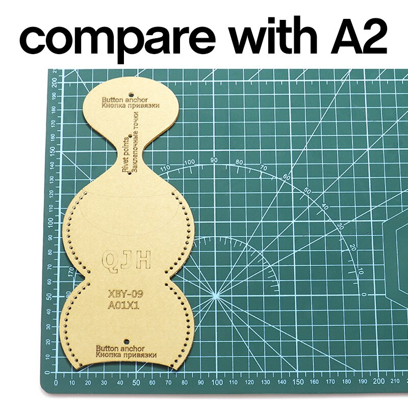 Leather Craft Personality Coin Purse Sewing Pattern Hard Kraft Paper and Acrylic DIY Template 8.5cm*8.3cm DIY Leather Tools