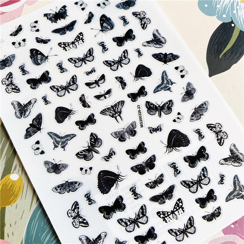 Mg200320-05 kleurrijke vlinders, zwevende vlinders, 3d lijm op de achterkant, nagelsticker, nageldecoratie, nagelkunst, nagelversiering: Mg200326-23