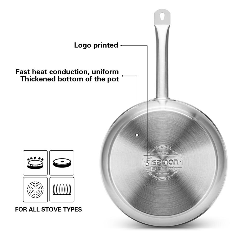 FISSMAN Deep Frying Pan 304 Stainless Steel Skillet Induction Cooker