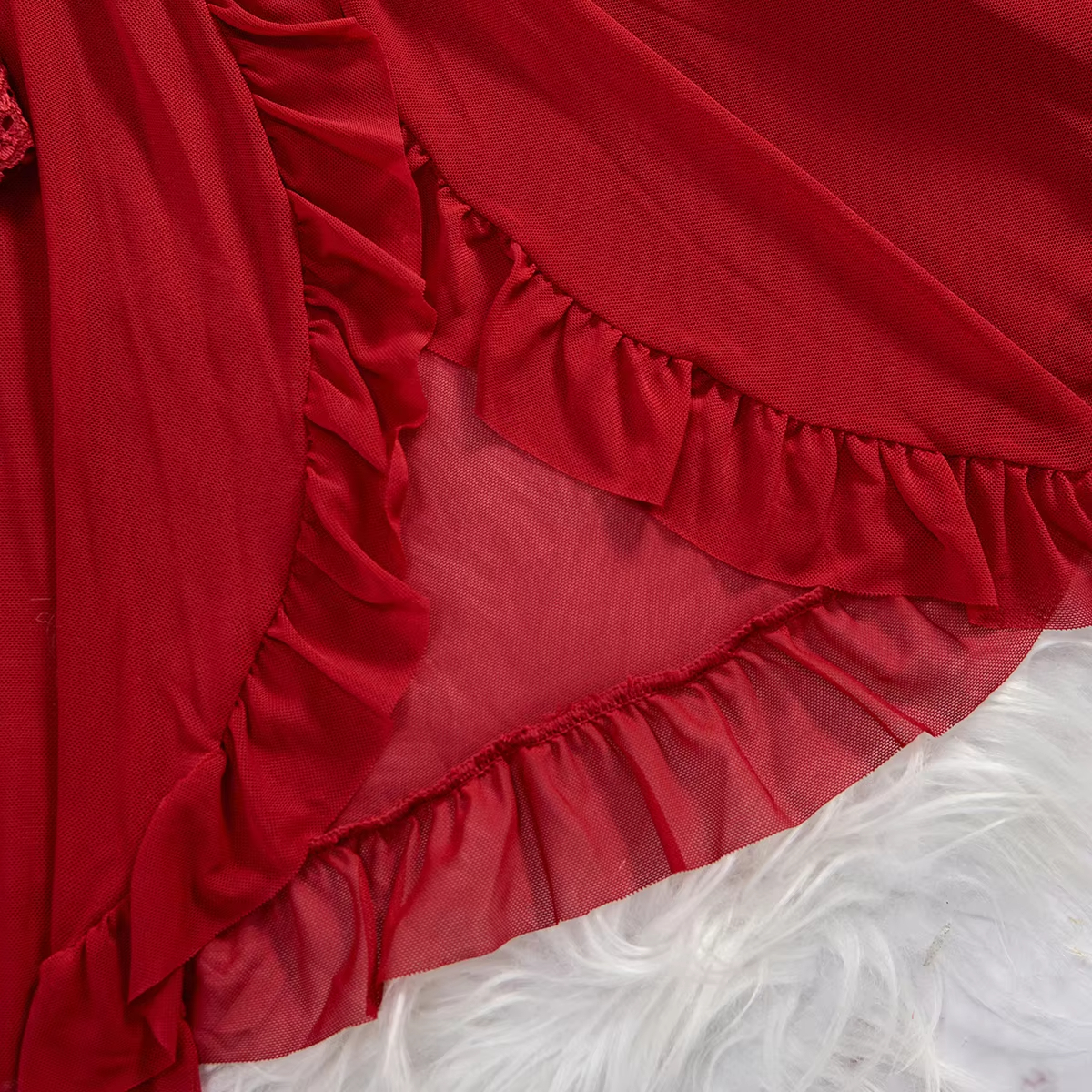 Transparant rood sexy lingerie damesondergoed doorzichtige nachtkleding kanten nachthemd en panty pijamas sets vrouwelijke sexy nachtjapon