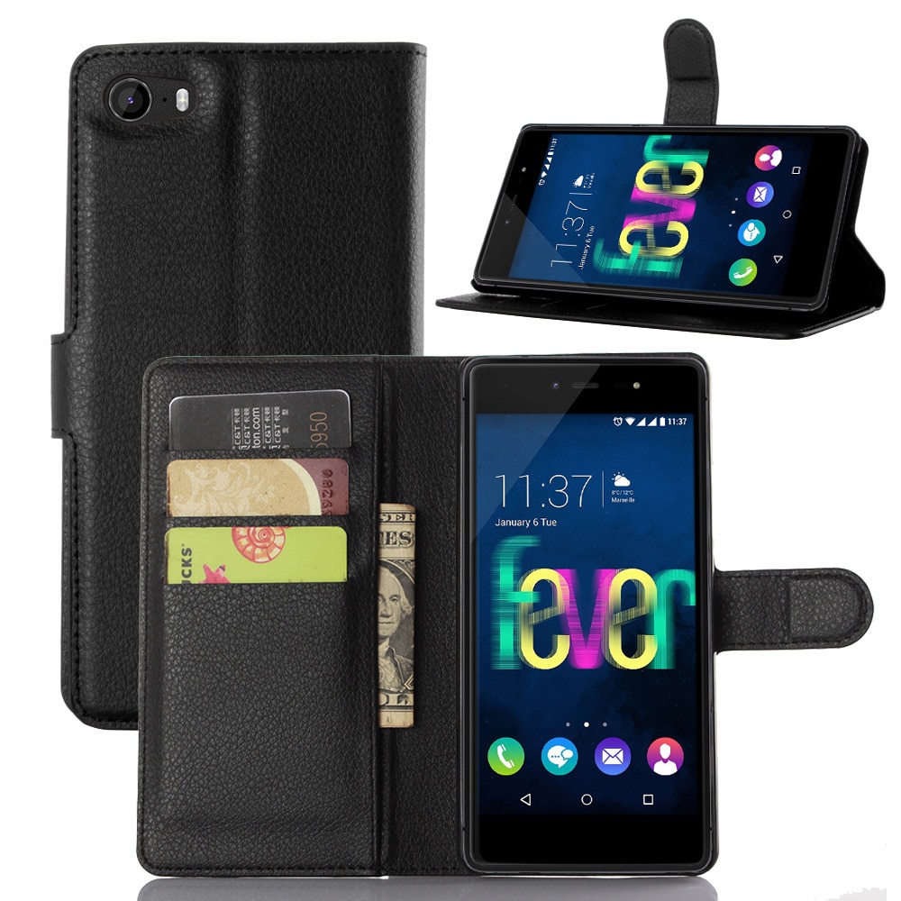 Fundas de seguridad de lujo Coque para Wiko Fever 4G funda de teléfono con soporte Cartera de cuero bolsas de tapa abatible piel para Wiko Fever 4G Guard