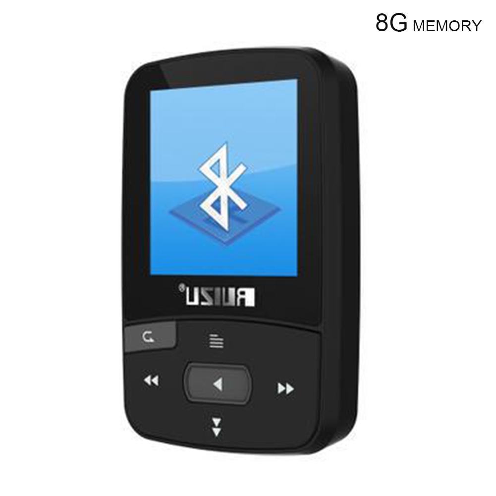 RUIZU-Mini reproductor Mp3 deportivo X50, 8Gb, para correr, música, con Radio FM/registro/E-Book, PK X06 X26: Black