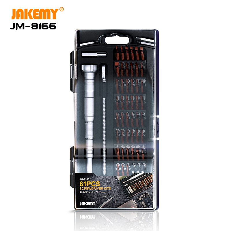 Jakemy JM-8166 Originele 61 In 1 Precisie Schroevendraaier Set S2 Bits Repair Hand Tool Kit Voor Mobiele Telefoon Pc Tv tablet Elektronica