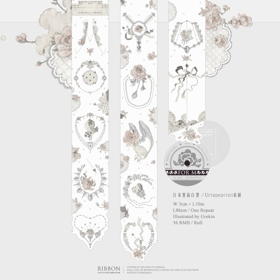 Dudu Washi Tape Sample Loop Lint Complete Set Stille Fuga/Slapen Portret/Paradox Hart/Model World Jongen meisje: for m 86cm