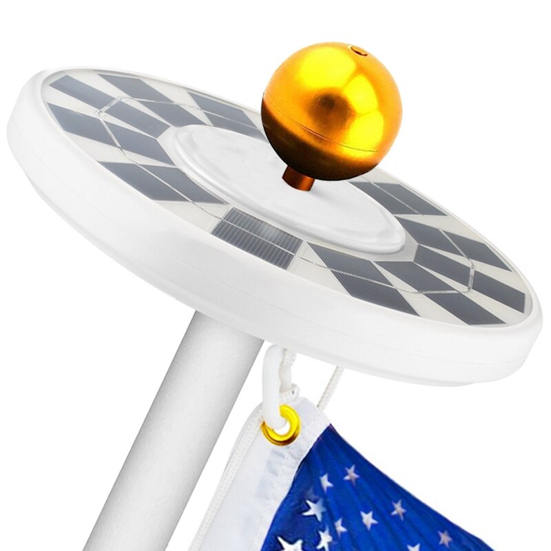 128LED Solar Powered Flag Pole Light Automatic Light Night Super Bright Flagpole