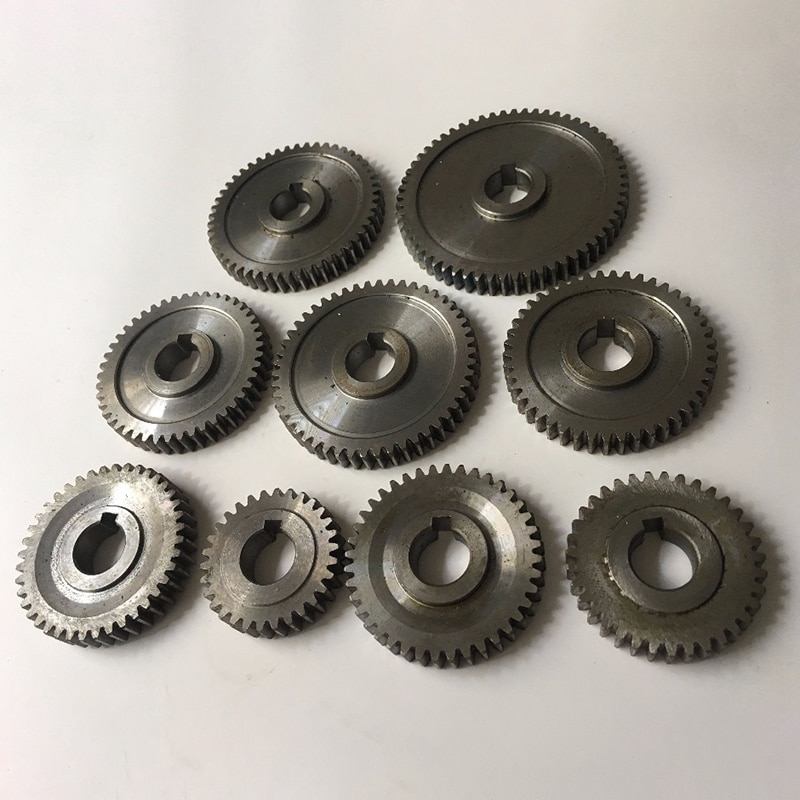 9 unids/set CJ0618 torno pequeño para el hogar, Micro engranaje de torno, engranaje de intercambio de Metal