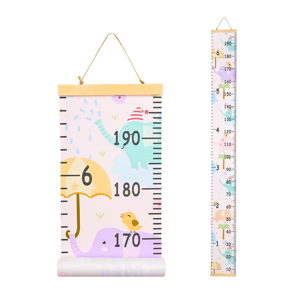 Heminredning vägghängande tecknat mönster höjdmått linjal trä barn höjd linjal tillväxt diagram bord väggdekal: 05