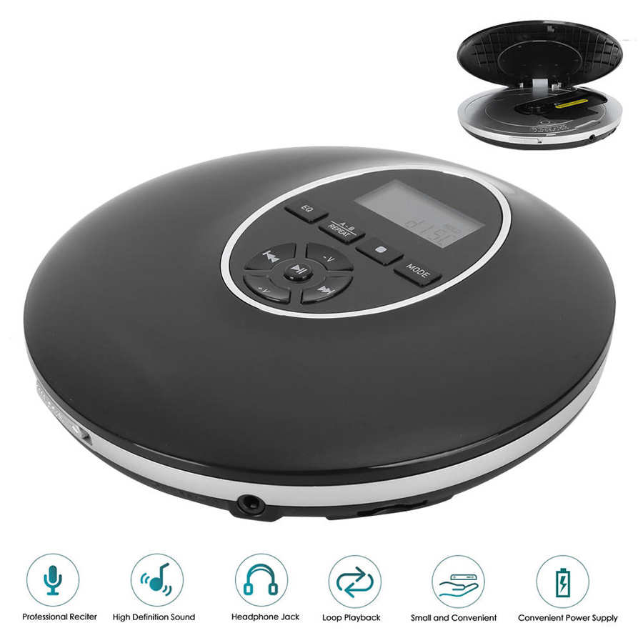 Small Portable CD Player 2.0 Inch Screen Stereo Music Player CD CD-R CD-RW MP3WMA Disk Format CD Player with Headphones Jack