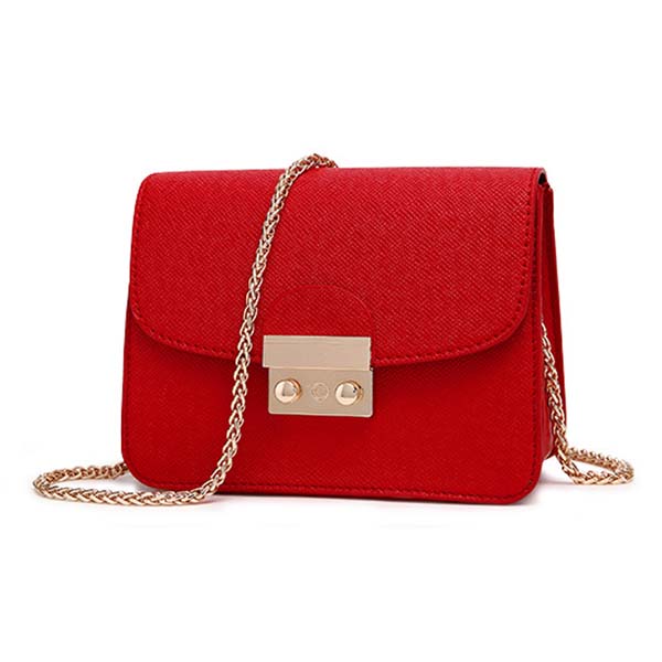 Small Women Bags PU leather Messenger Bag Clutch Bags Mini Shoulder Bag Women Handbag bolso mujer purse: Red