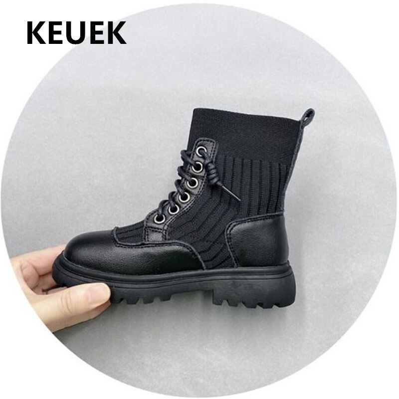 Neue Mädchen Stiefeletten Herbst Schwarz Kinder Schuhe Baby Atmungsaktive Flache Student Leistung Leder Stiefel Kinder Kleinkind 04