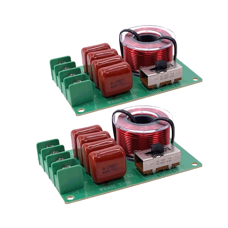 2 pezzi 1 via 100W Hifi acuti Tweeter divisore di frequenza Home Car Stereo filtri Audio Crossover fai da te: Default Title