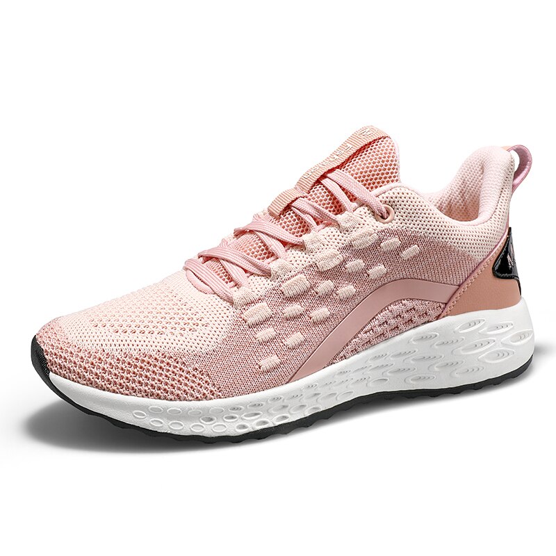 Løbesko kvinde spring mesh sportssko lette gymnastiksko sommer indendørs lejligheder sneakers hvide sko: Lyserød / 35