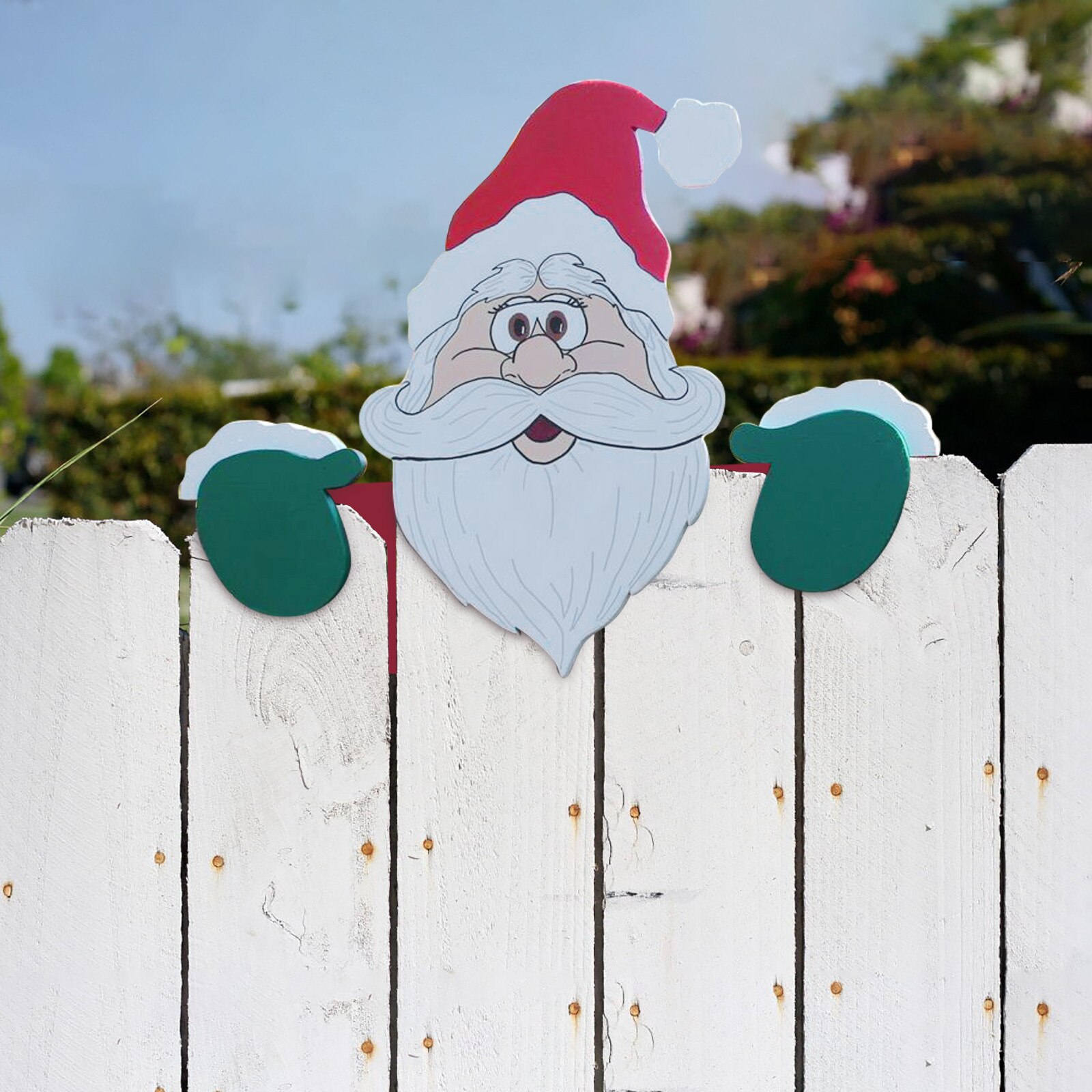 Santa Claus Fence Peeker Christmas Decoration Outdoor Festivity To The Occasion Miniature Home Garden Christmas Tree Wedding: Default Title