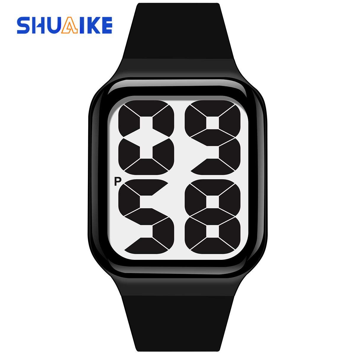 SHUAIKE 1089 Men's and Women's Simple Digital Sports Watch Large Digital Dial LED Digital Display Waterproof Watch: Multicolor