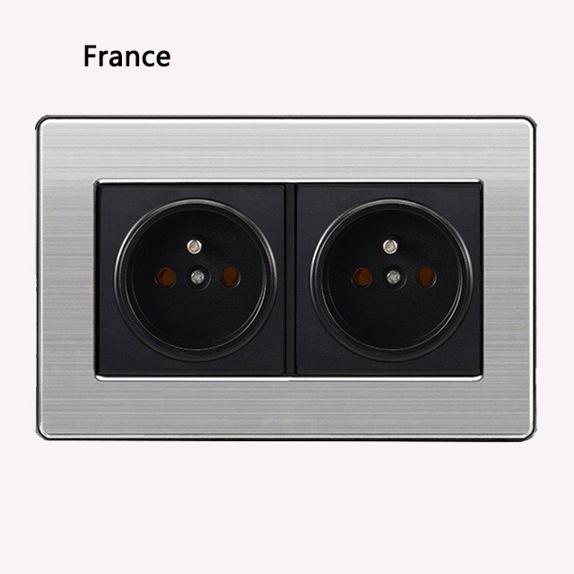 86 typ LED gelegentliche punkt schalter spiegel acryl haushalt edelstahl gebürstet Tafel 1/2/3/4 Gang 1 Weg 2 Weg schalter: 146 Frankreich