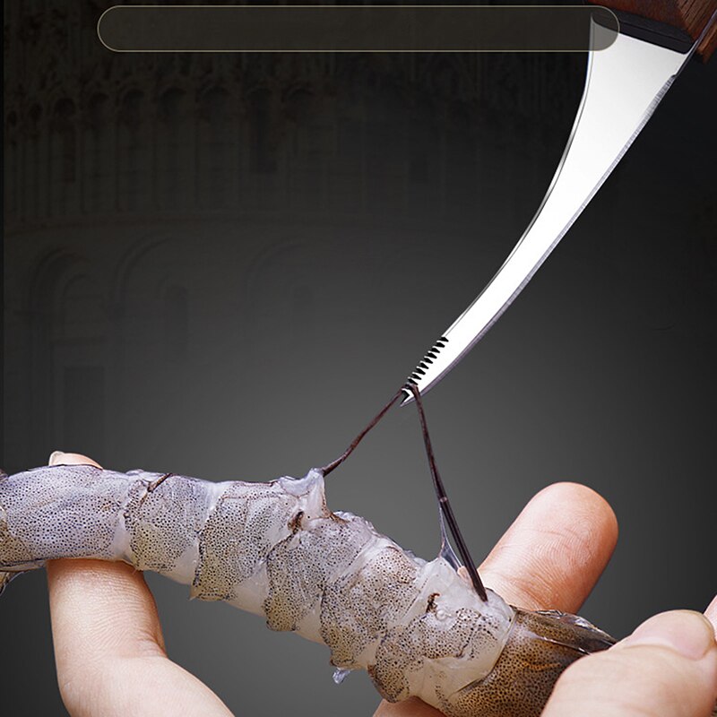 Prawn Peeler Stainless Steel Shrimp Prawn Peel Lobster Shell Peel Device Cooking Seafood Tools Kitchen Gadgets: Shrimp thread knife