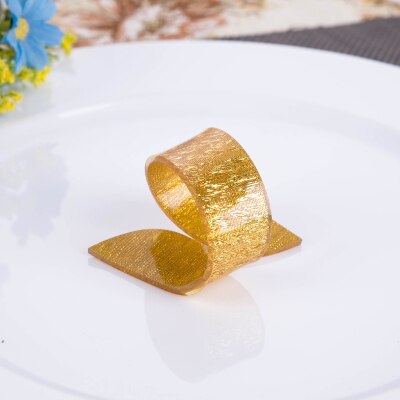 8 x silver/guld servettring akryl servetthållare spänne hotell hem fest middag deco leverans: B
