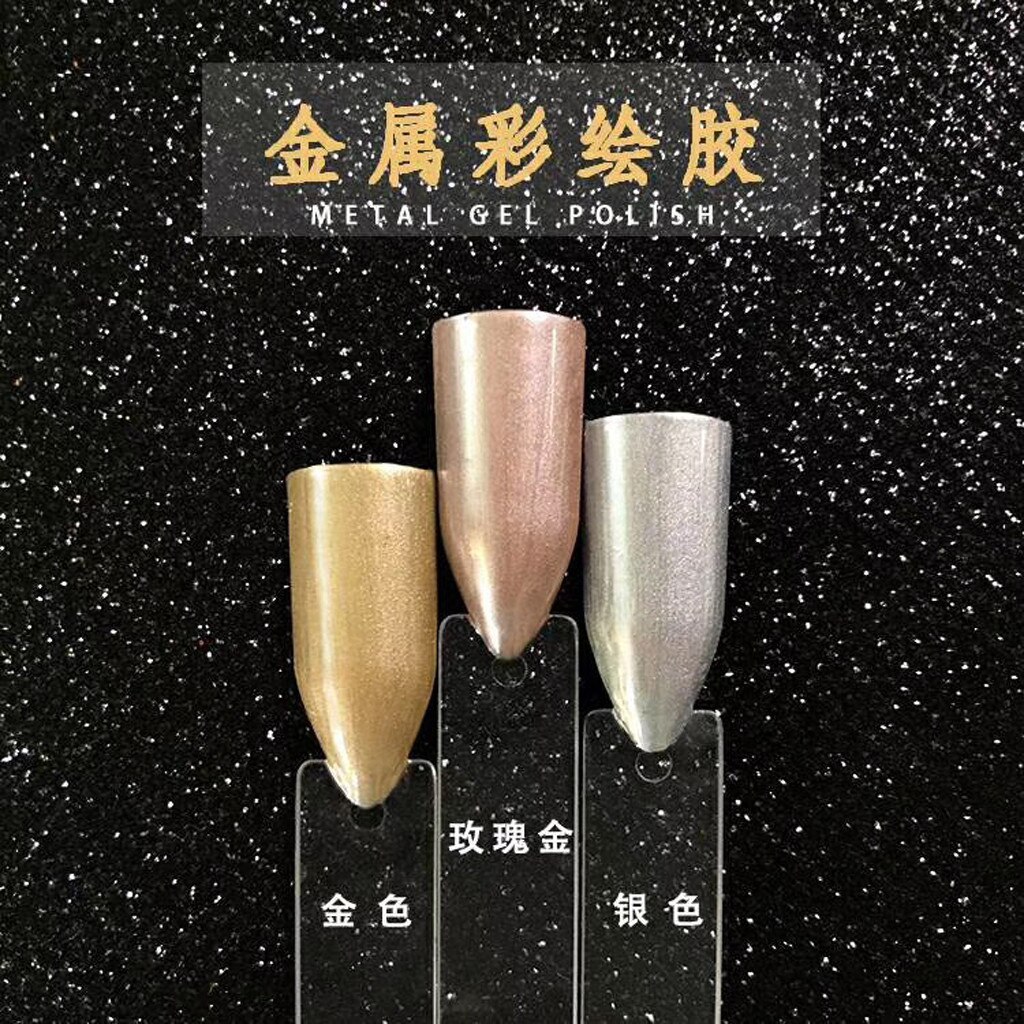 Nail art metal malet plast børstet plast spejl fototerapi lim metal farve metal coating klæbemiddel *