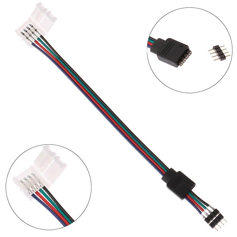 15Cm 5050 Rgb 4 Pin Led Strip Licht Connectors Strip Power Adapter 4 Dirigent 10Mm Breed connector