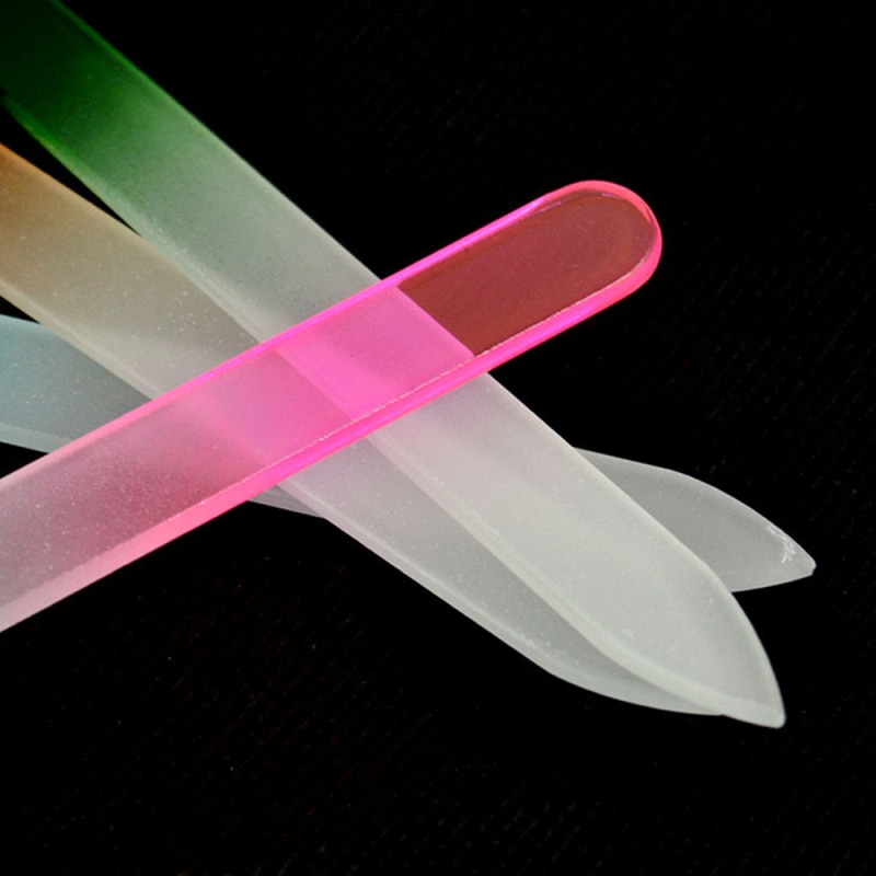 1 stk neglefil glas neglefil sand finger negle buffer bærbar slidstærk krystal glas fil negle art filer manicure