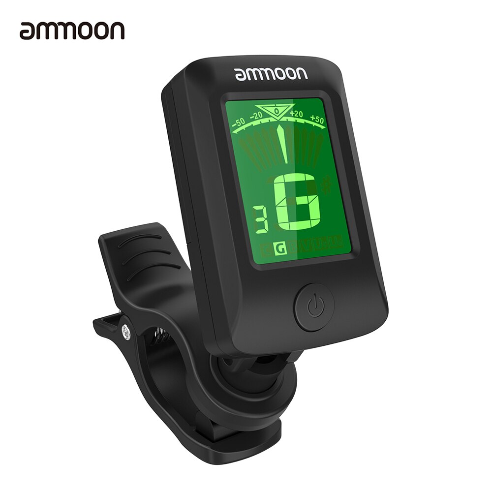 ammoon AT-07 Digital Electronic Clip-On Tuner LCD Screen for Guitar Chromatic Bass Ukulele C/ D Violin: Default Title
