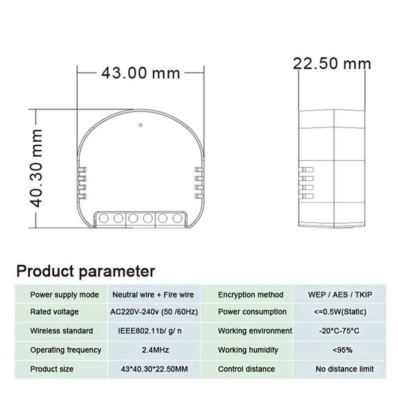 2CH Wifi/Tuya Smart Life Control Switch Breaker Smart Home Appliance Switch Traditional Switch Turn Into A Smart Module