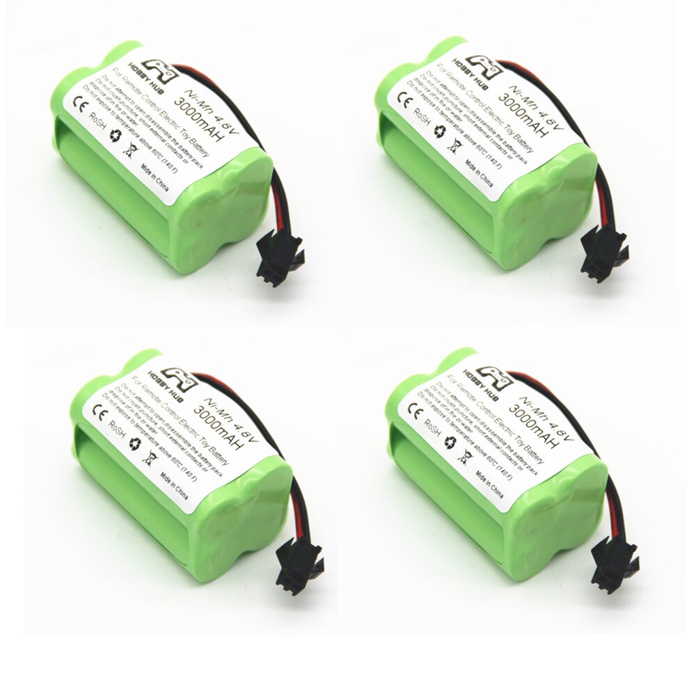 1/2/4pcs NI-MH 4.8V 3000mah rechargeable Battery For RC cars ship Tanks robot 3000 mah batteries for RC toys 4.8 v battery group: 4pcs