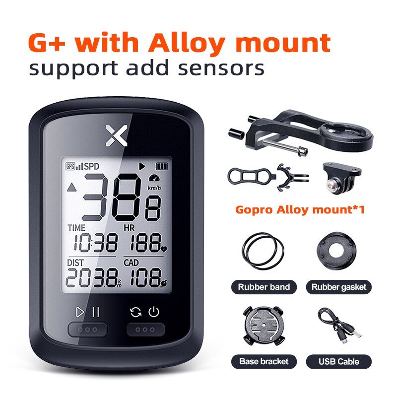 XOSS GPS Cycling Computer G Wireless Bike Speedometer Bluetooth Tracker Waterproof Road MTB Bicycle Accessories Speedometer: G plus wiht alloy