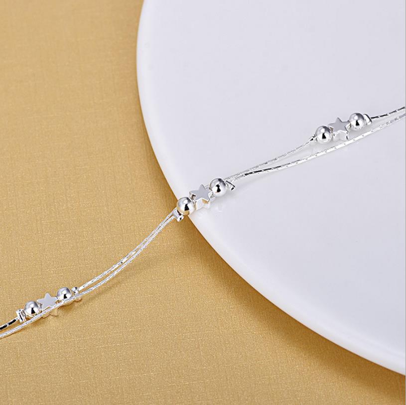Everoyal Dame Sterne Armbänder Für Frauen Schmuck Charme Doppel Schicht Kette Silber 925 Fußkettchen Mädchen Geburtstag Zubehör