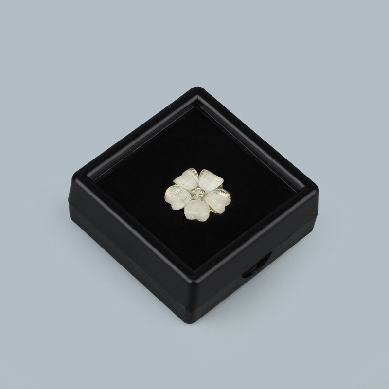 Zwart En Wit 4X4 Cm 1 Stks/partij Diamant Display Box Plastic Diamond Case Stone Doos Gem opslag Draagtas Organizer: Black / 5cmx5cm