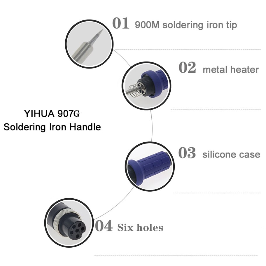 Yihua 907G Elektrische Soldeerbout Handvat 45W Is Geschikt Voor Yihua 8786D 8786D-I 706 + Soldeerstation